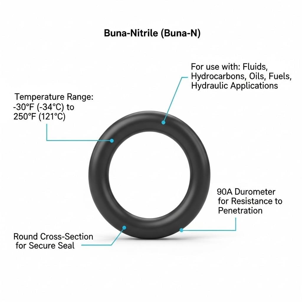 10 PK AS-329 Buna-N O-Ring, 90A 2" ID, 2-3/8" OD, 3/16" Width, Black