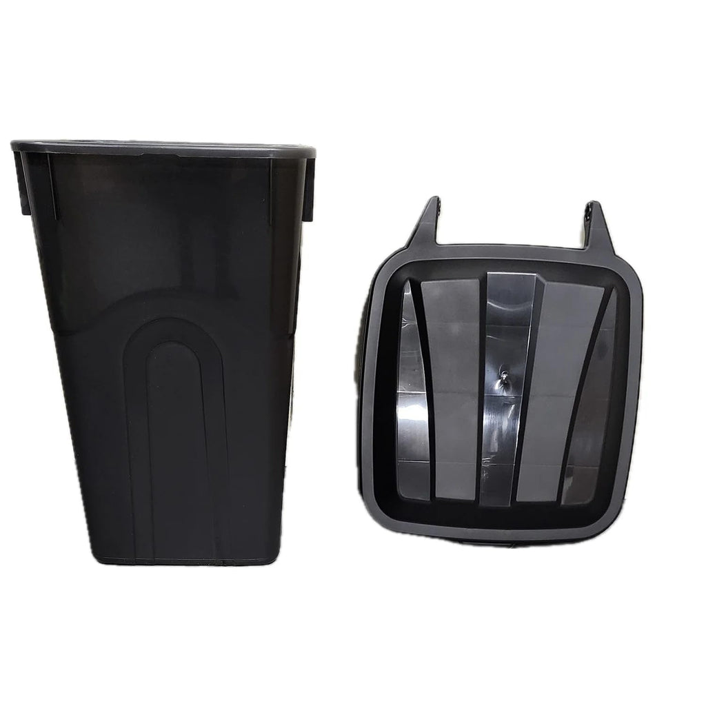 45 Gallon Heavy Duty Wheeled Trash Can with Attached Lid, Large Rolling Garbage Bin, Outdoor/Indoor Use, Black