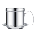 Traditional Vietnamese Coffee Filter Stainless Steel Dripper Maker Reusable for Home Office Travel(Silver)