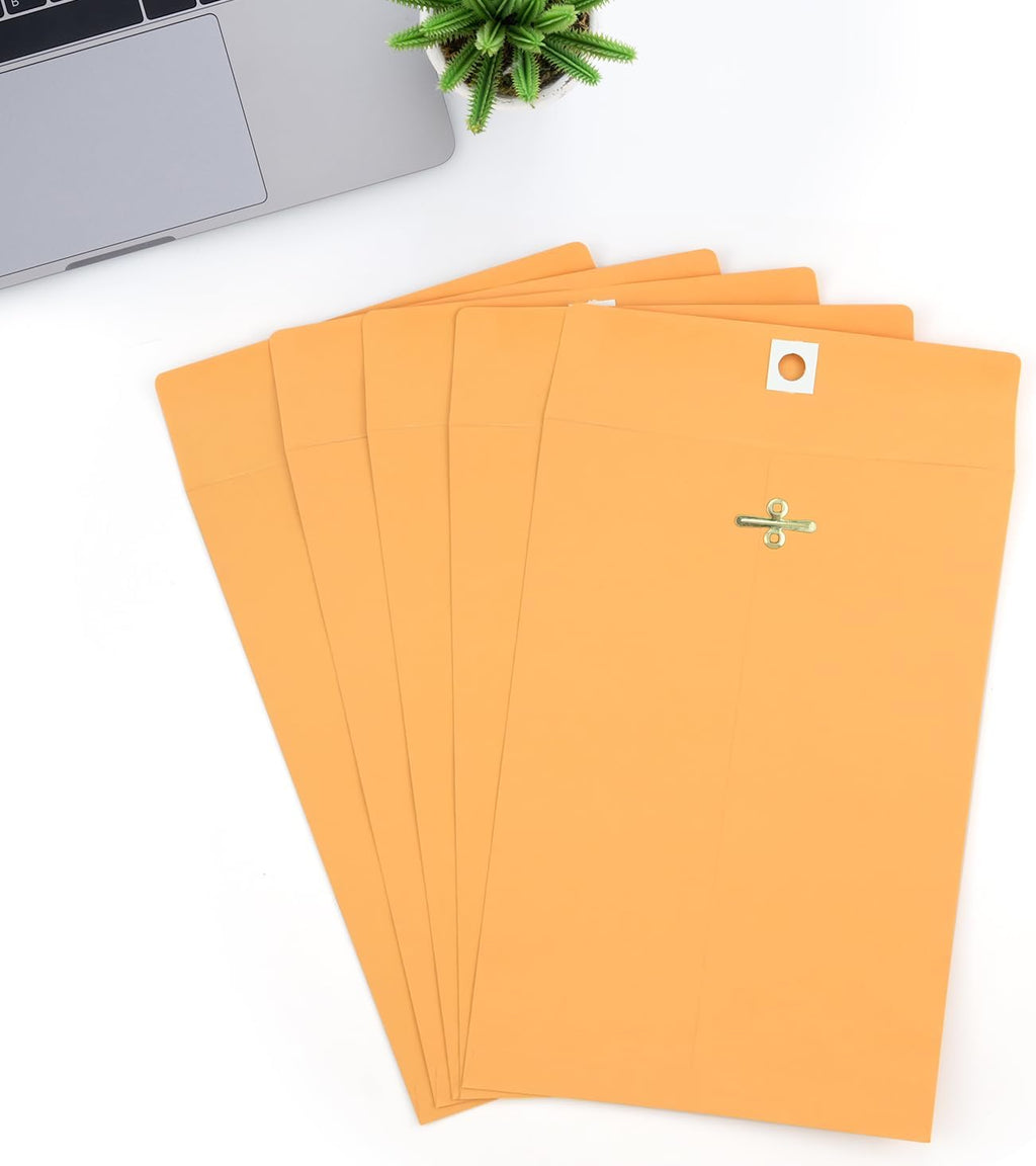Manila Envelopes, 9×12 50PCS Brown Kraft Catalog Envelope with Clasp Closure, Clasp Envelopes for Home, Office