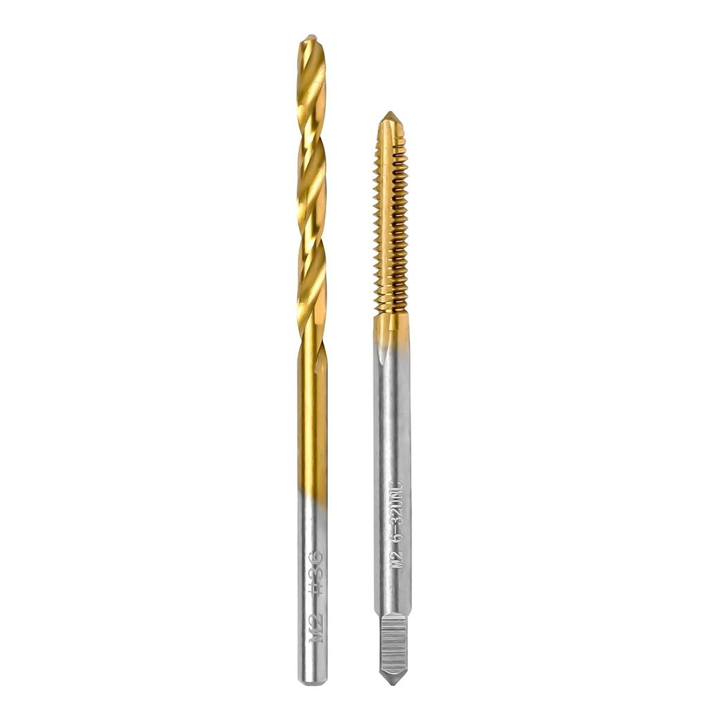 6-32 UNC Tap and #36 Drill Bit Kit for Metal,M2 HSS Drill and Tap Set