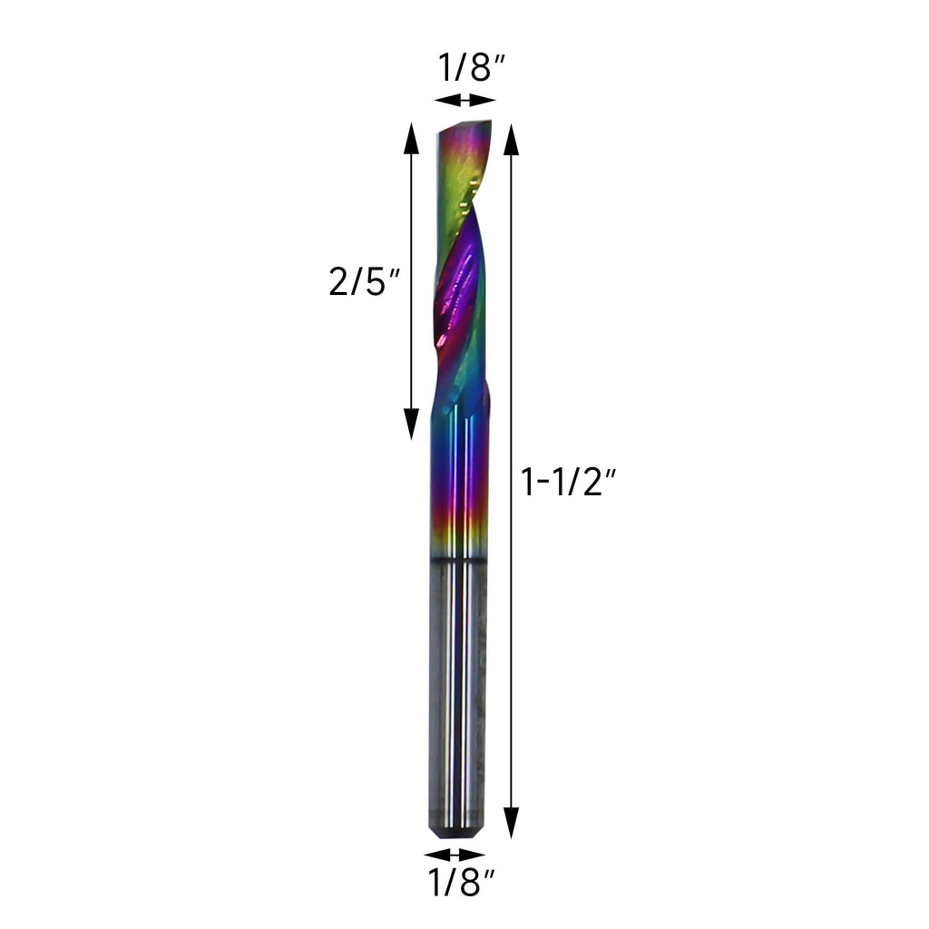5Pcs 1/8in Solid Carbide 1Flute End Mill, DLC(Ta-C) Coated
