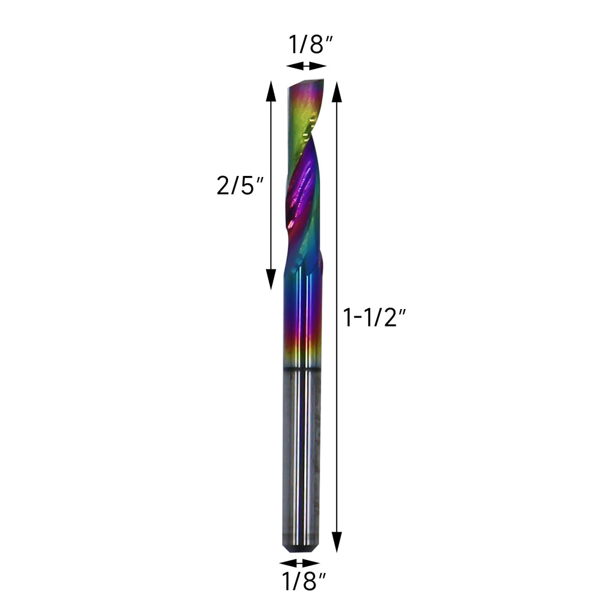 5Pcs 1/8in Solid Carbide 1Flute End Mill, DLC(Ta-C) Coated