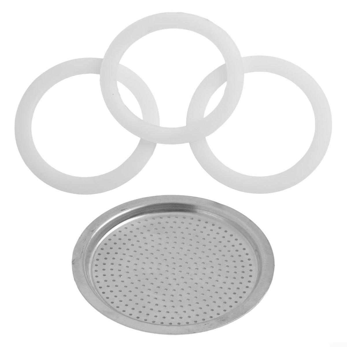 Tixorelin 3 Seals 1 Filter for Moka Pot 2-12 Cup Coffee Maker Parts