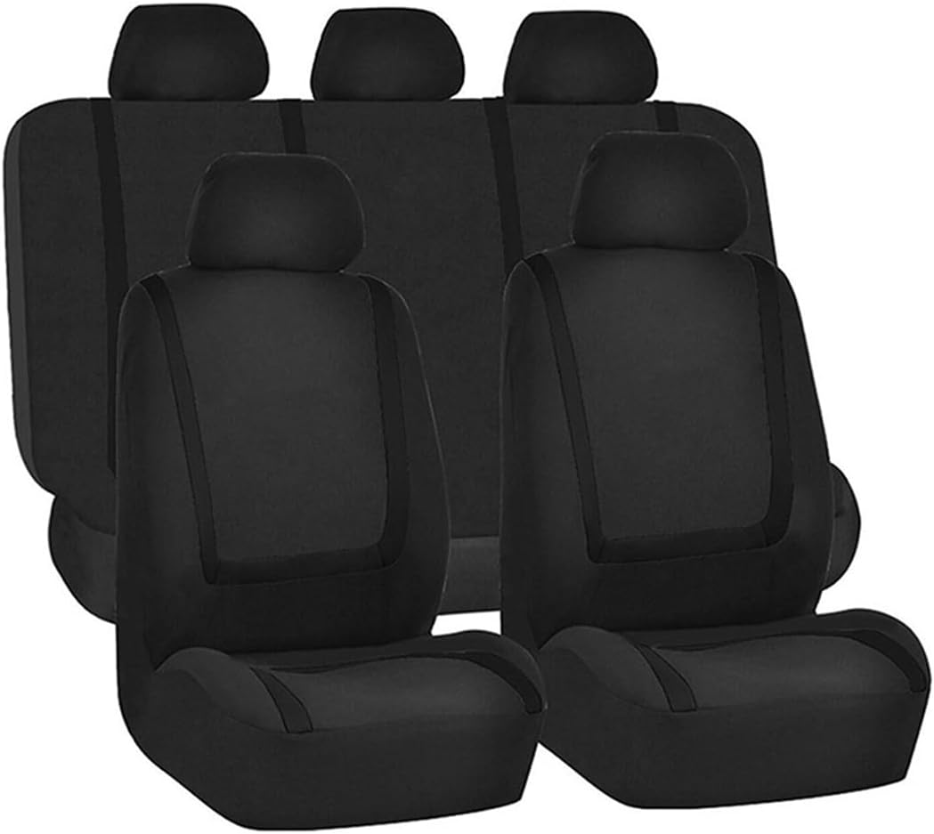 Car Seat Covers Full Set, Breathable Premium Cloth Automotive Seat Cover, Universal Front and Rear Seat Covers, Easy