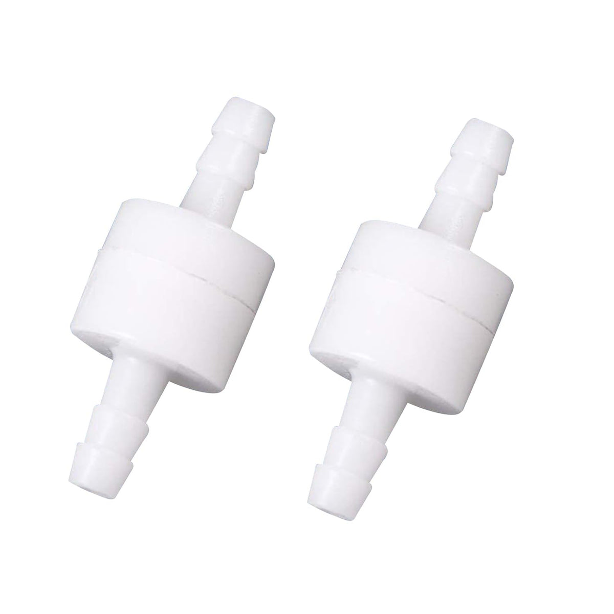 Quickun 1/2" One Way Inline Check Valve, Non Return Hose Barb, Ozone Resistance Plastic Valve for Fuel Oil Water Gas Pump Air, 2 Pcs