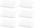 12 Pack Mini Clear Acrylic Sign Display Holder, L Shaped | Name Card Price Card Display Stand, For Office, Store