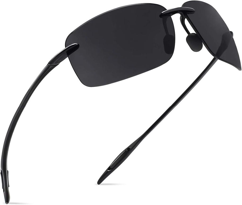 JULI Sports Sunglasses for Men Women Tr90 Rimless Frame for Running Fishing Golf Surf Driving MJ8009