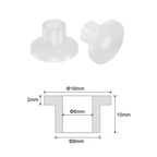 uxcell 12pcs Flanged Sleeve Bearings Plastic Bushings 6mm Bore x 8mm OD x 10mm Length Nylon Bushings, White
