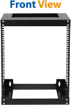 12U Wall Mount Rack Open Frame 19 Inch Server Equipment 2 Post Network Cabinet 18 inches Depth Black by Tedgetal