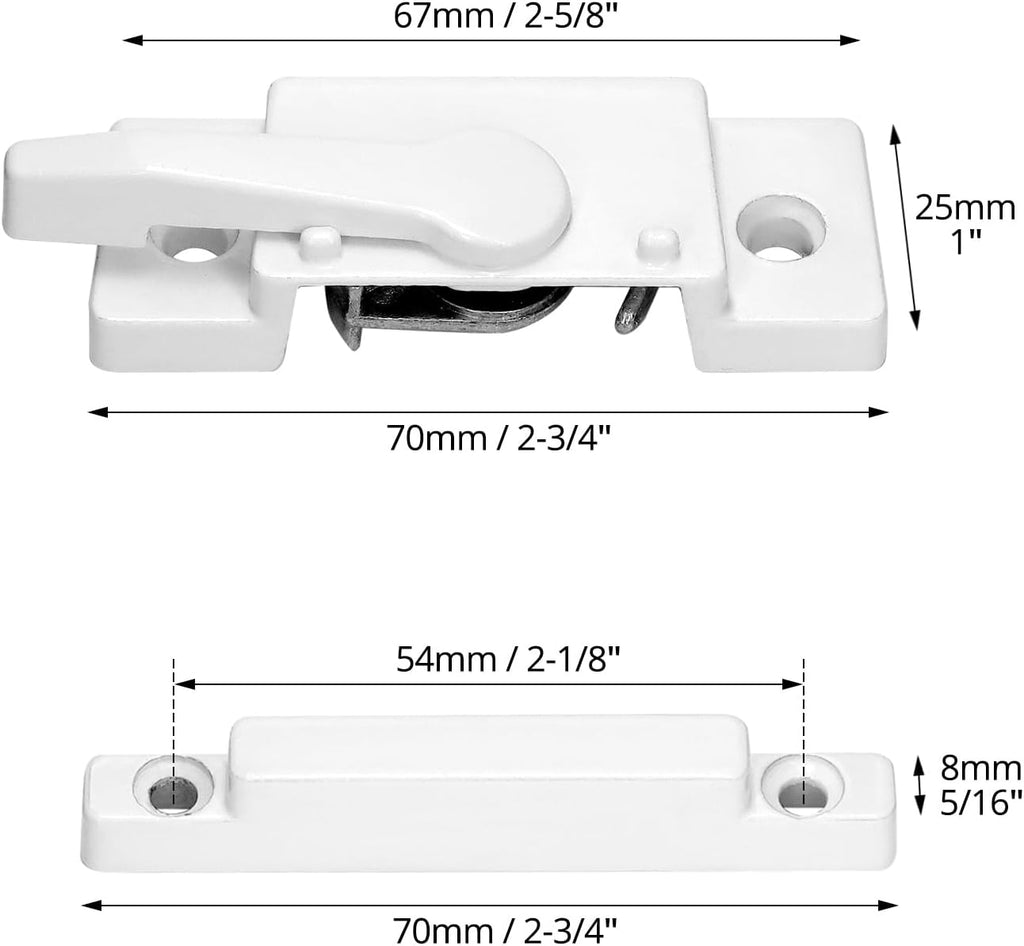 10 Pack Sliding Window Sash Locks, Cam Action White Double Hung Window Sash Lock for Vertical and Horizontal Sliding