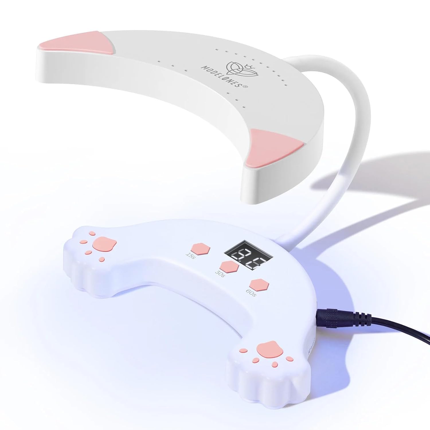 UV Light for Gel Nails, Gooseneck UV LED Nail Lamp White | Professional 48 W Nail Light for Gel Polish with 3 Timers