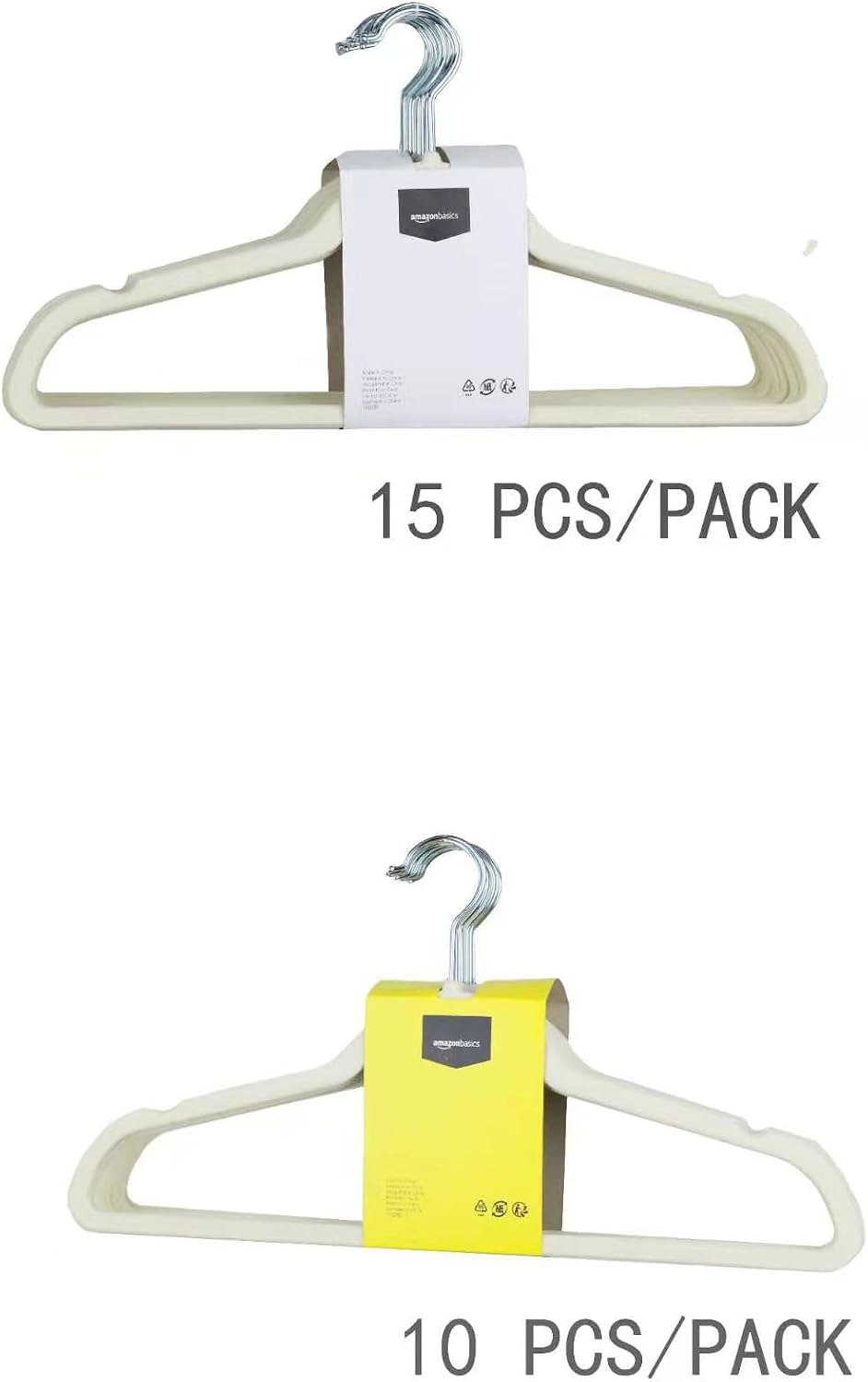Slim Velvet Non-Slip Space Saving Suit Clothes Hangers for Closet Organization, Ivory/Beige, 100-Pack