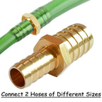 Uenede Brass 3/8" to 1/2" Barb Reducer Hose Barbed Fittings, 2PCS Hex