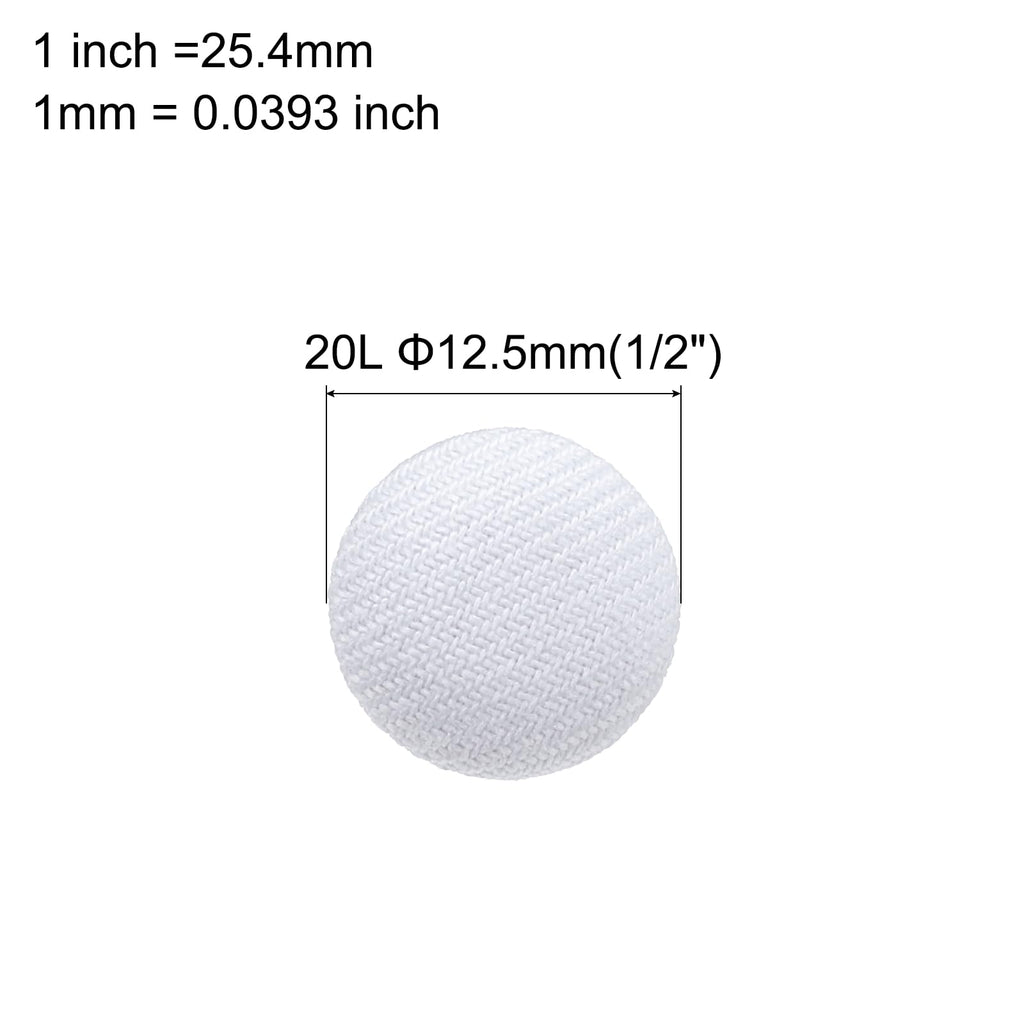 10pcs 20L 12.5mm 1/2" Fabric Cloth Covered Button,White