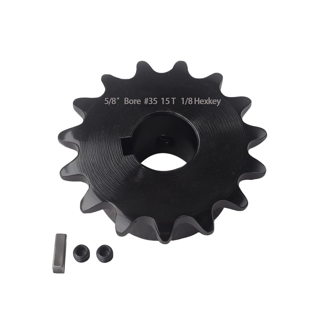 #35 Sprocket 15T 5/8" Bore Hardened Black Oxide
