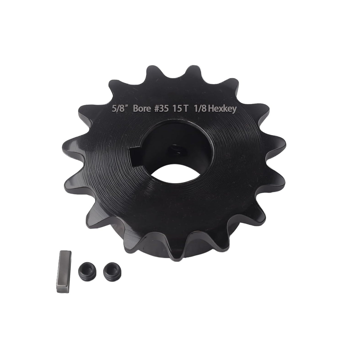 #35 Sprocket 15T 5/8" Bore Hardened Black Oxide