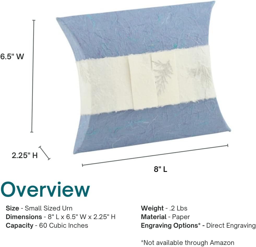 Small Journey Earthurn Aqua by Passages International, Biodegradable Urn for Ashes--Earth or Water Burial, Blue Small