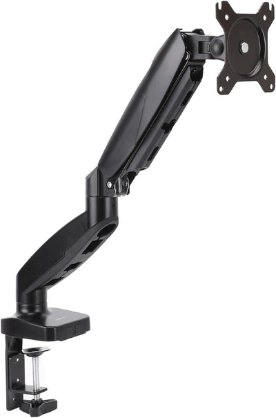 Gas Spring Single Monitor Arm Desk Mount, Adjustable Tension, Fits 15–27 Inch Monitors, Supports 4.4–15.4 lbs, VESA