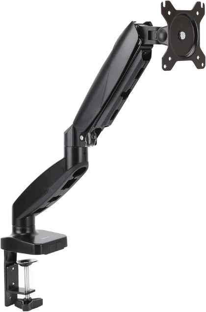 Gas Spring Single Monitor Arm Desk Mount, Adjustable Tension, Fits 15–27 Inch Monitors, Supports 4.4–15.4 lbs, VESA