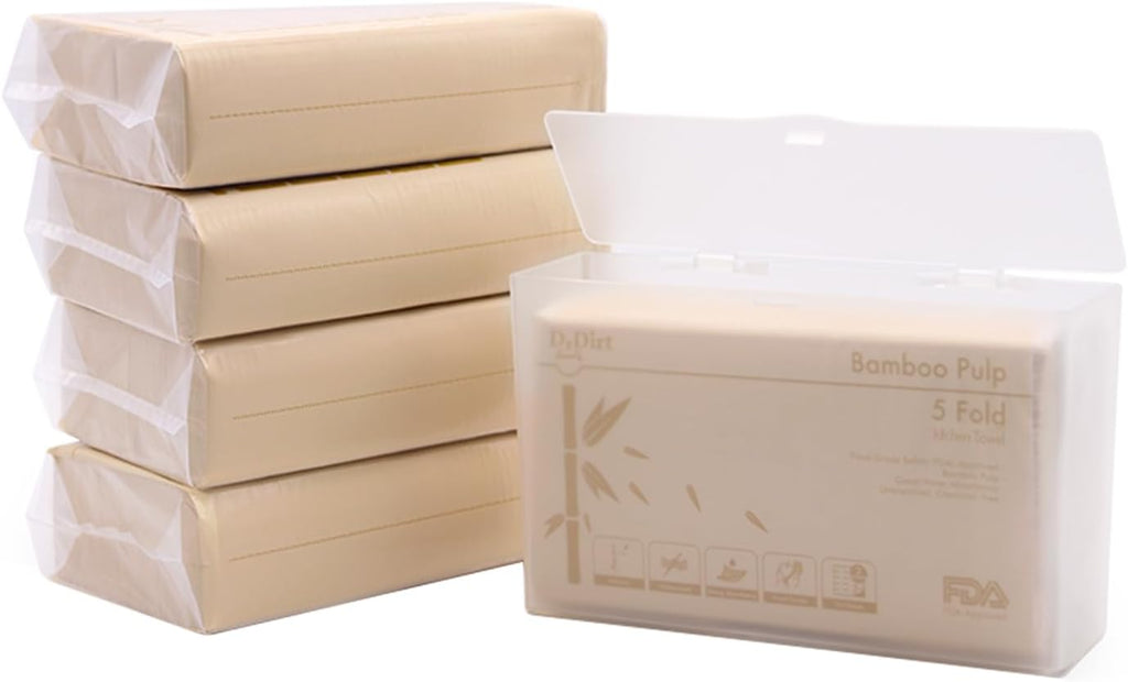 Bamboo Multifold Paper Towels - Five-Fold Design, Sustainable, Soft and Absorbent Hand Towels for Bathroom,Home and