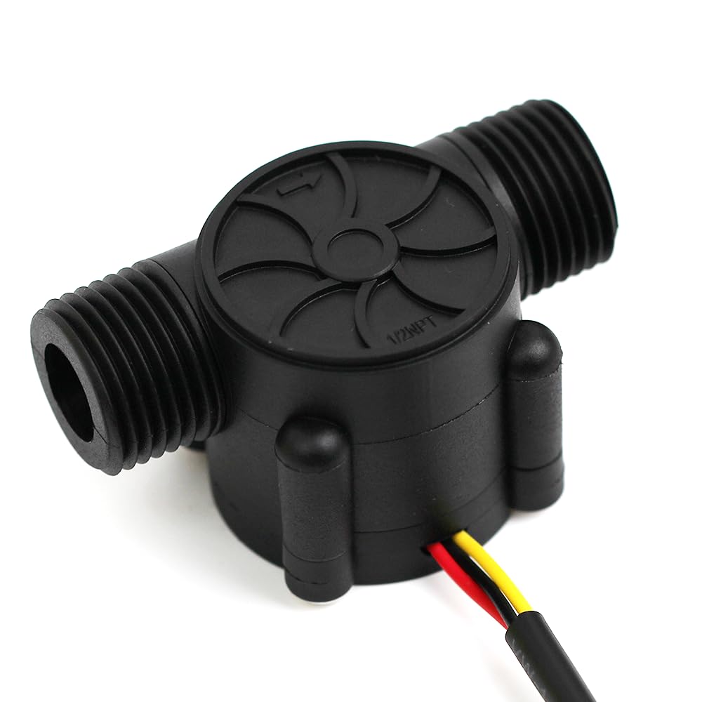 1/2 ’’ Flow Hall Sensor with NPT Thread, 1-30L/Min Flow Meter, Flowmeter Counter, Arduino, Raspberry Pi, and Reverse Osmosis Filter Compatible
