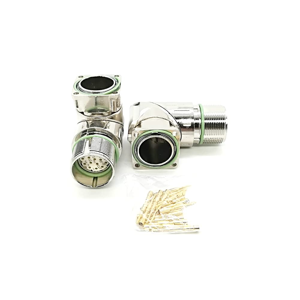 M23 Female Connector 12 Pins Encoder Metal Plug Socket Elbow D1 Type Wire Cable Coupler