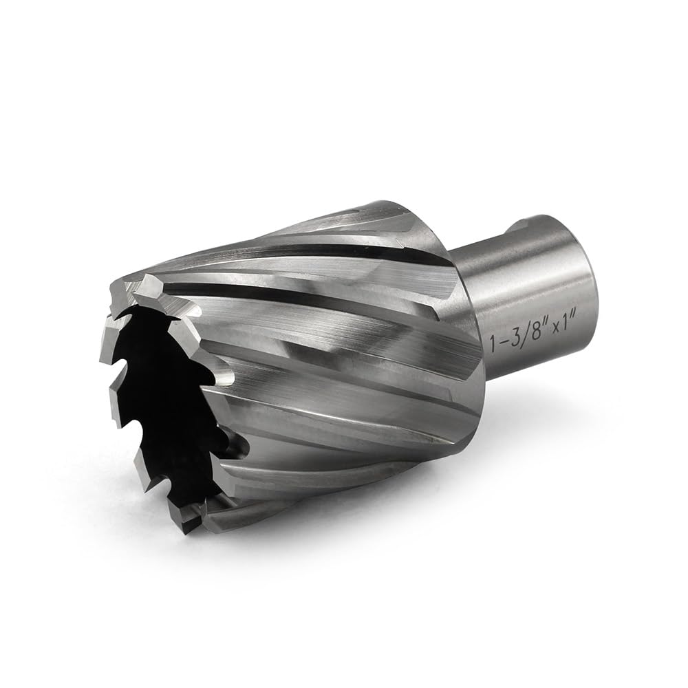 Annular Cutter JESTUOUS 1-3/8 Inch Cut Dia 3/4 Weldon Shank 1 Cut Depth