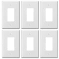 6 Pack Jumbo Decorator Wall Plate Covers 1-Gang Oversize Outlet Cover Plate