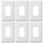 6 Pack Jumbo Decorator Wall Plate Covers 1-Gang Oversize Outlet Cover Plate
