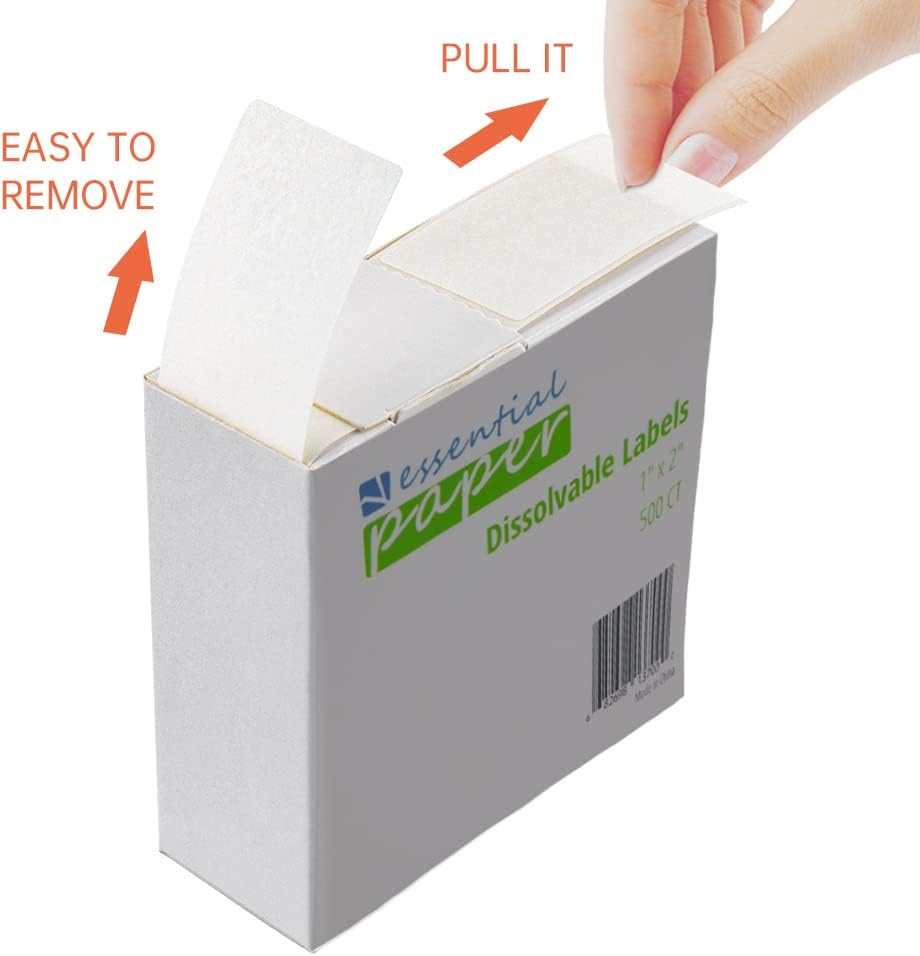 2000 Dissolvable Food Labels, 1 x 2 Inch Blank White