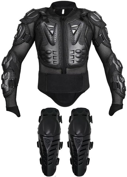 Adult Motorcycle Protective Jacket and Knee Pads, Motorcycle Accessories, Back Spine Chest Protector, Full Body Chest