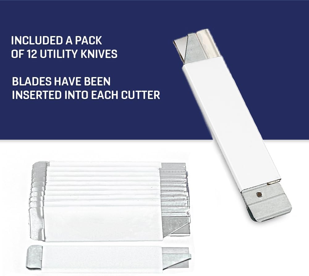Box Cutters Retractable, Handy Cardboard Opener, Tap Open-Close, Utility Knife Set for Boxes, Packages and Papers