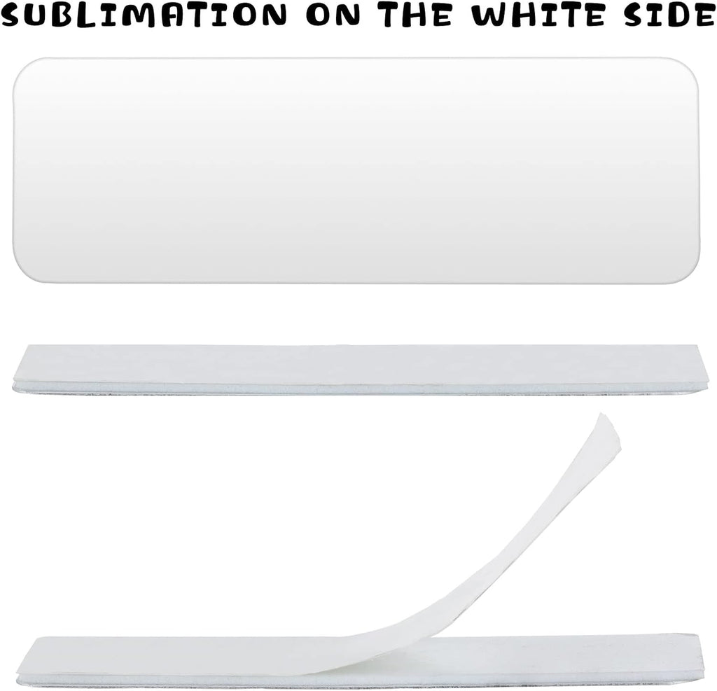 12 Pack Sublimation Blank Name Plates, 12 Pcs Aluminum Metal Name Card with Adhesive Backing, Customizable License