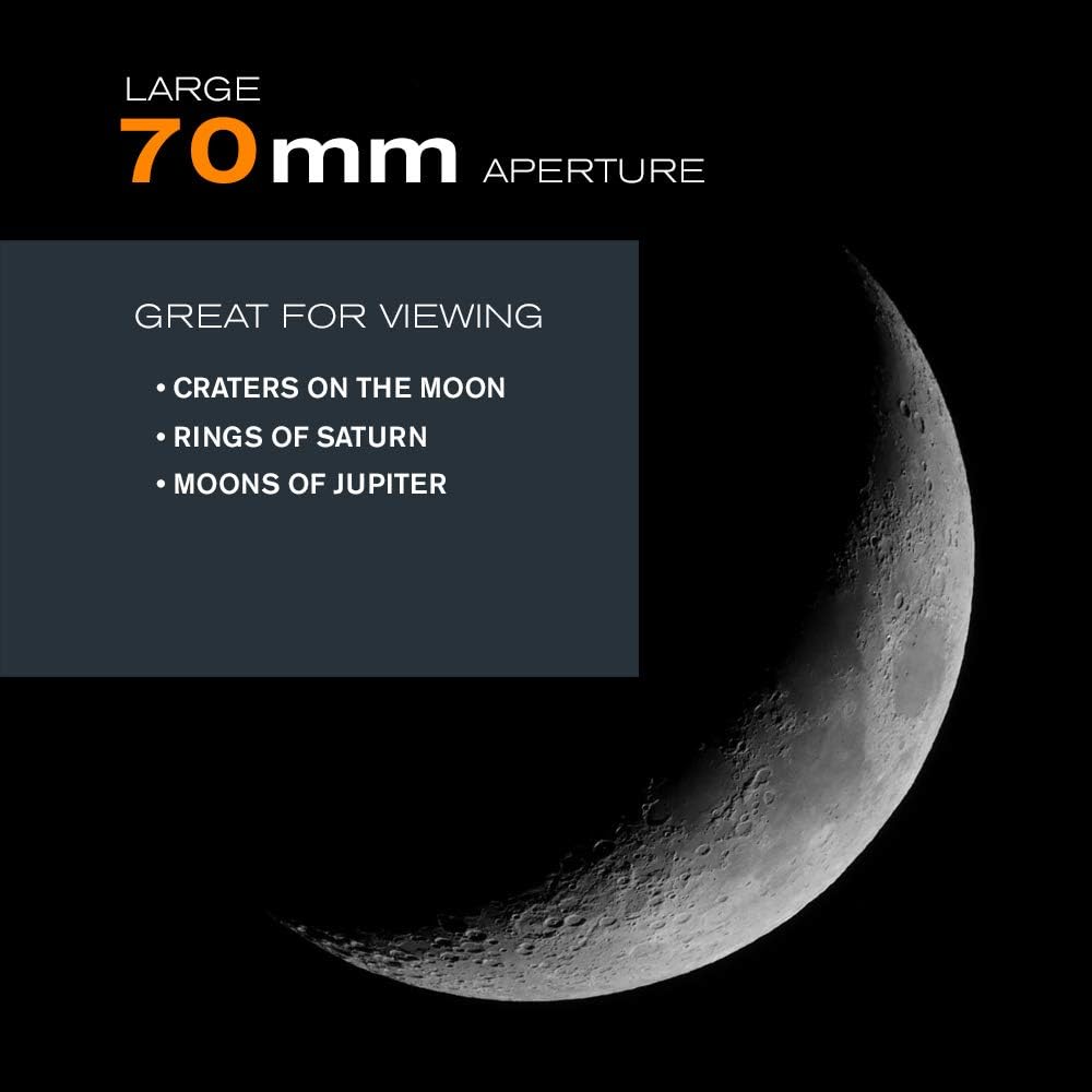 AstroMaster 70AZ Refractor Telescope for Moon & Planet Viewing | Fully Coated Glass Optics, Crisp Moon & Planetary