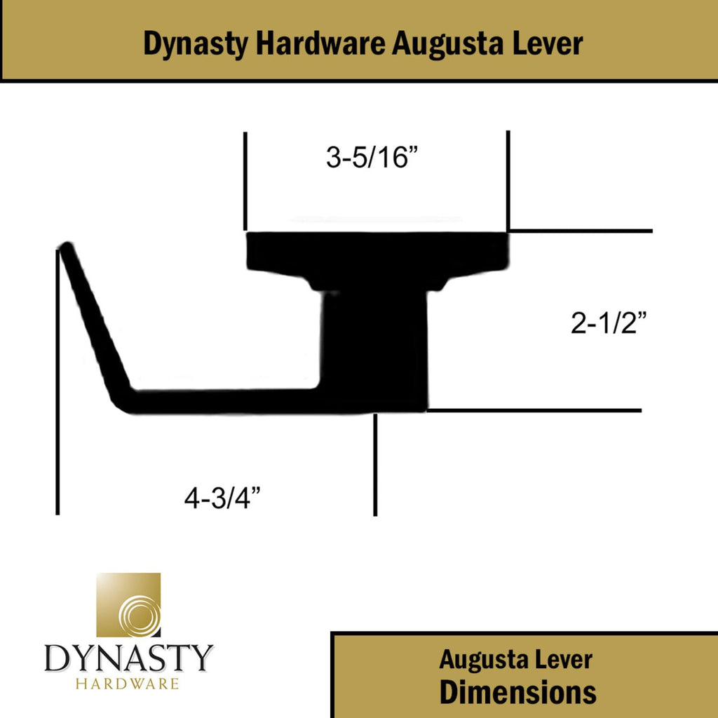 Dynasty Augusta Privacy Lever Set, ADA, Grade 2, Flat Black