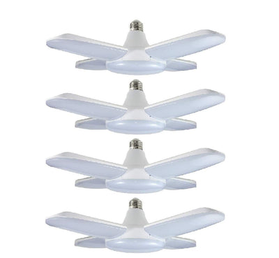 (4 Pack) LED Garage Lights, 60W Trilights Ceiling, High Low Bay Deformable Adjustable 4 Led Light Bulbs 6000LM 6000K