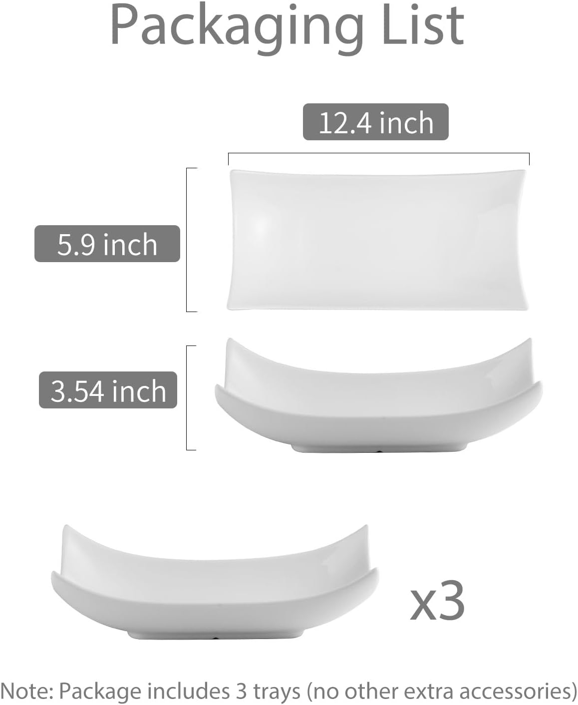 Serving Platters, 12-Inch Porcelain Decorative Bowl Serving Dishes