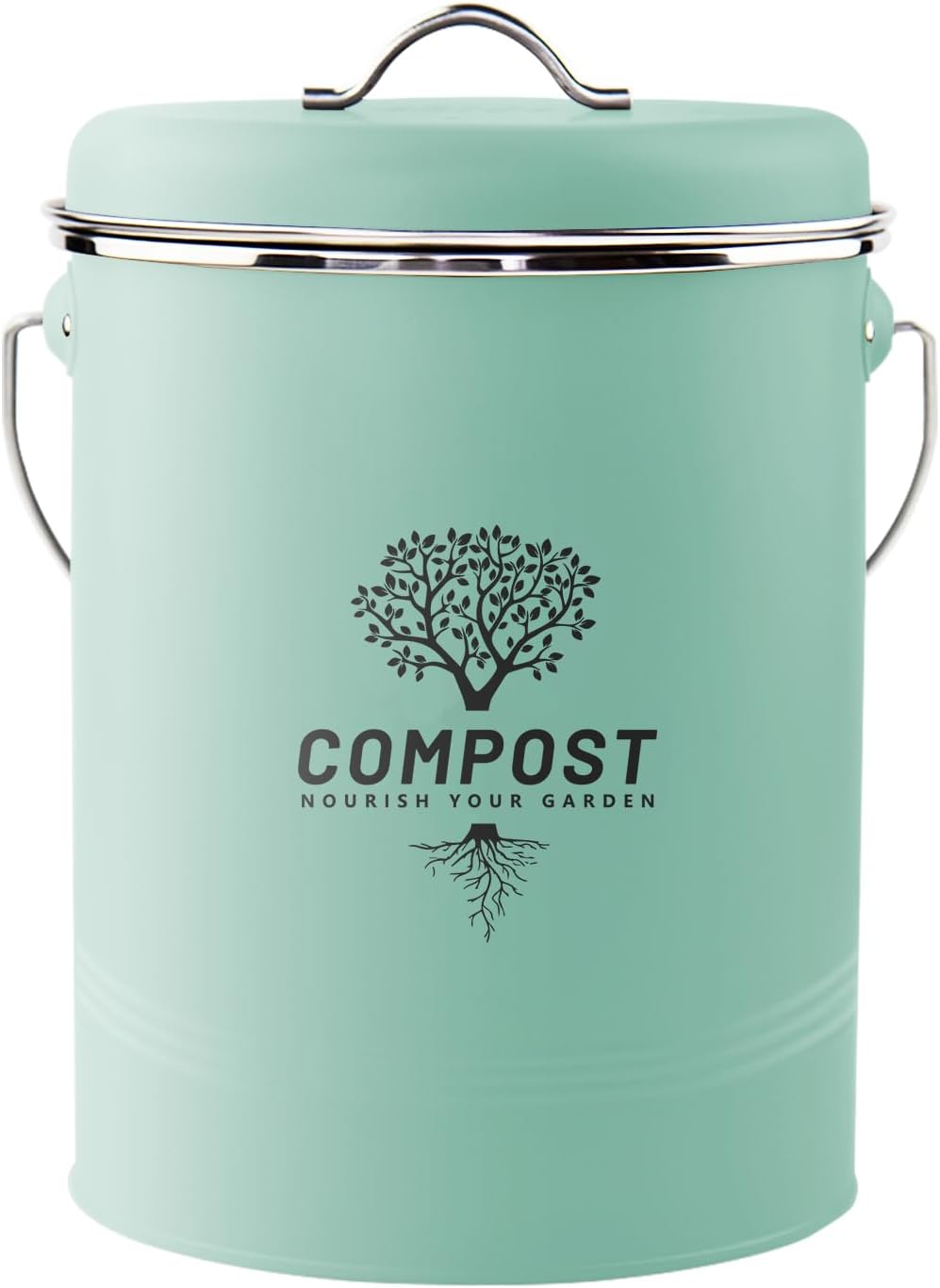 Kitchen Countertop Compost Bin, Odor Resistant Indoor Compost Bin with Lid and Charcoal Filter, Rust Resistant Coated