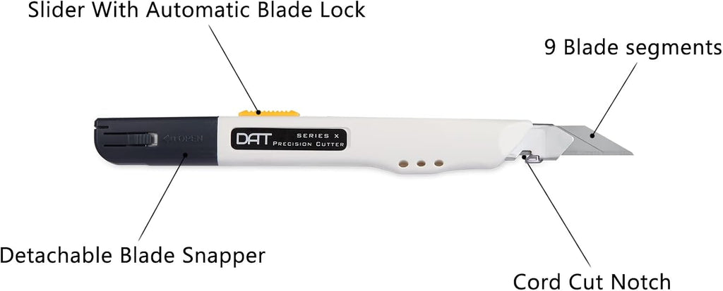 Utility Knife, DAT Series-X Portable Box Cutter, Fine Point Arts and Crafts Blade for Precision Cutting, with 10