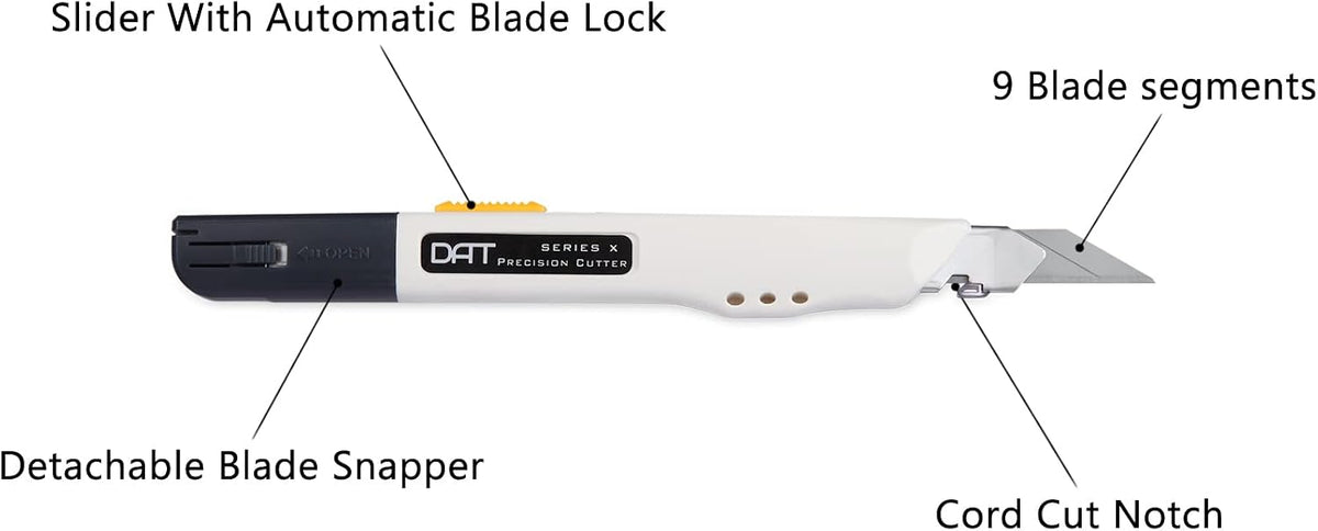 Utility Knife, DAT Series-X Portable Box Cutter, Fine Point Arts and Crafts Blade for Precision Cutting, with 10