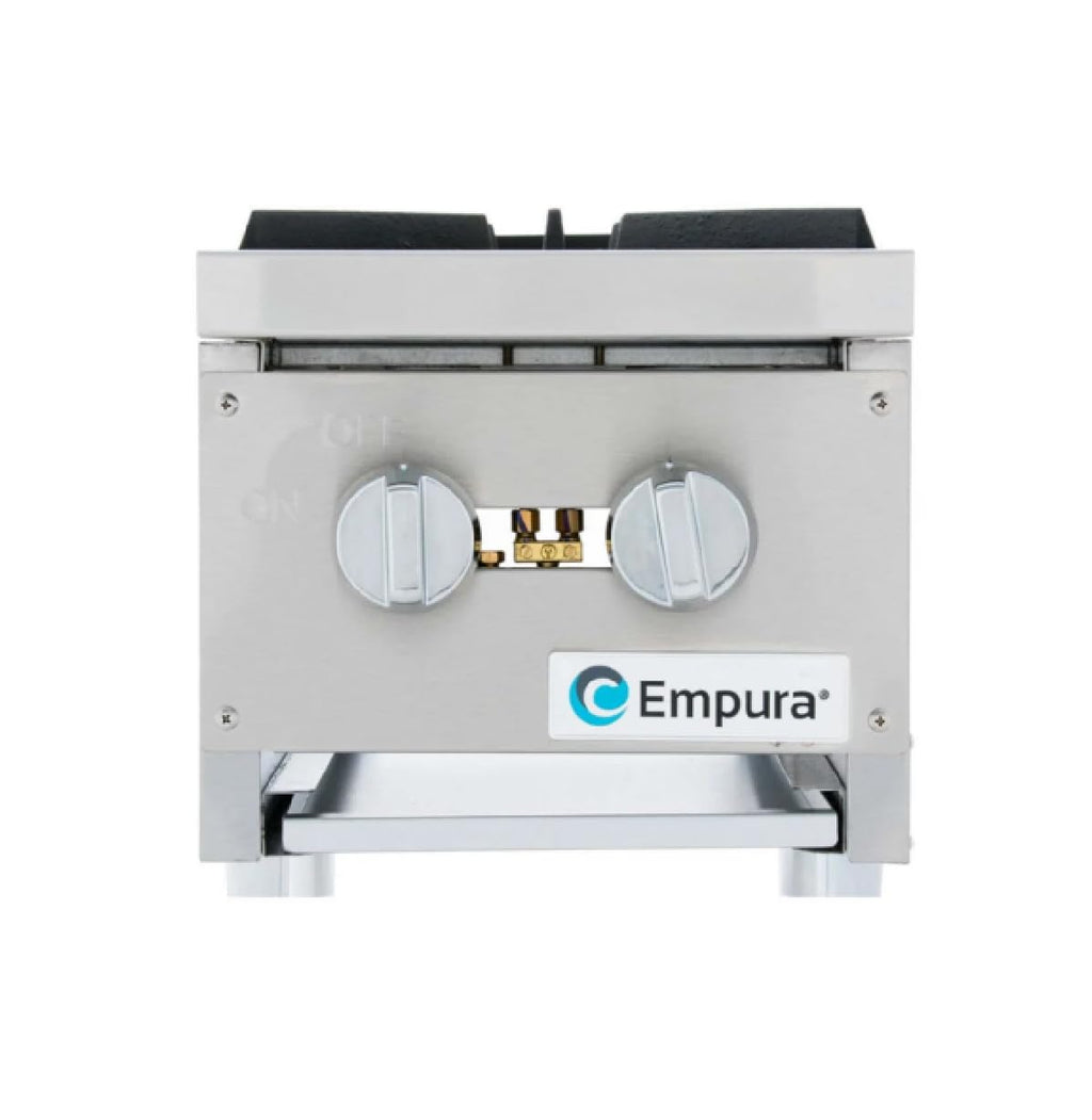 12" Heavy-Duty Gas Natural Gas Hot Plate Range | Countertop Stock Pot Stove for Commercial Kitchen Restaurant