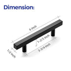 Matte Black Cabinet Hardware Square Pulls, 3.75 Inch, 30 Pack