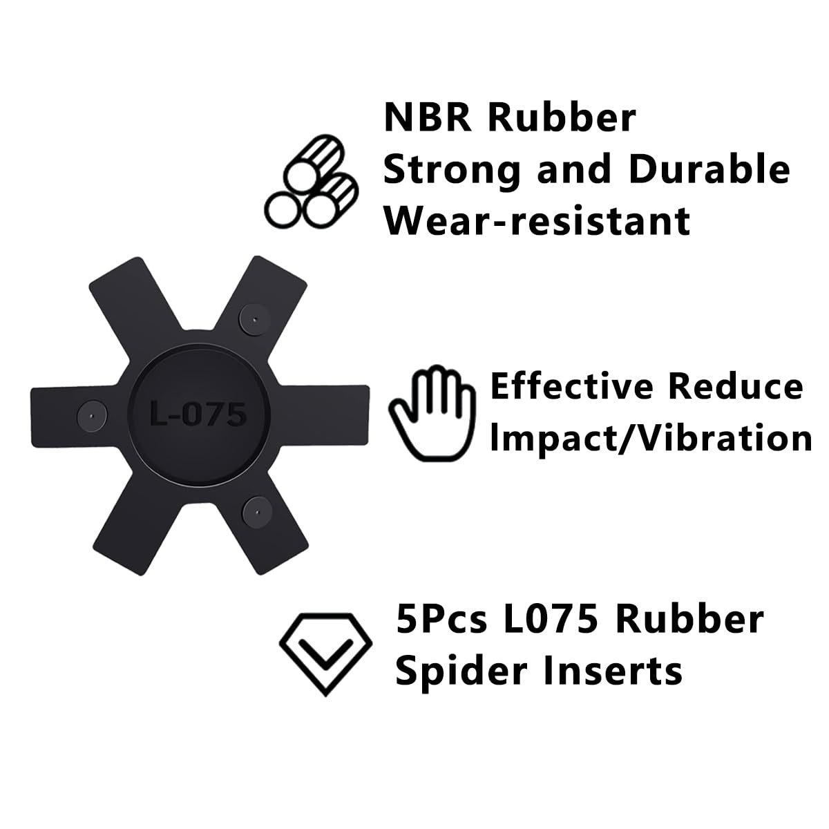 Flexible NBR Rubber Spider Insert Spider Center Insert,5Pcs L075