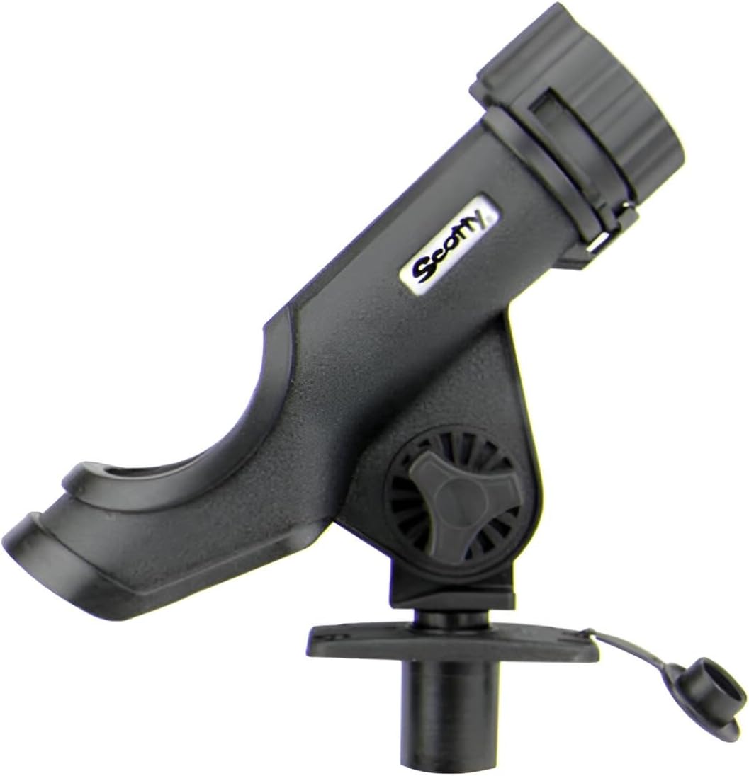 Scotty 0231-BK PowerLock Rod Holder, with 0244 Flush Deck Mounts, black