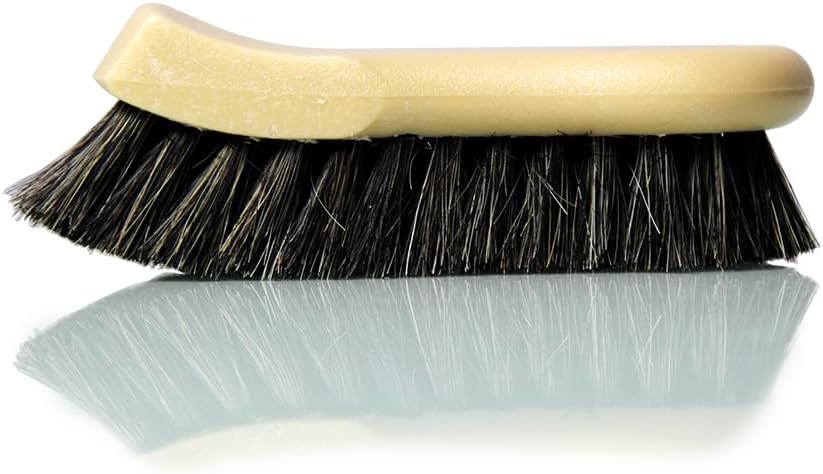 Long Bristle Horse Hair Leather Cleaning Brush - Leather Brush to Gently Clean Car Interiors, Furniture, Sneakers