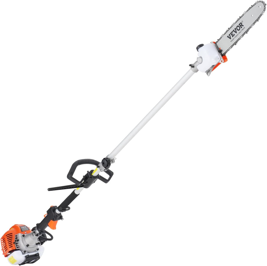 52cc Gas-Powered 6-in-1 Multi-Functional Trimmer - Hedge Trimmer, Brush Cutter, Weed Eater, Edger, Pole Saw &