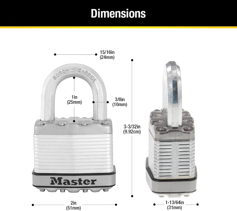 M5XT Magnum Heavy Duty Outdoor Padlock with Key, 2 Pack Keyed-Alike