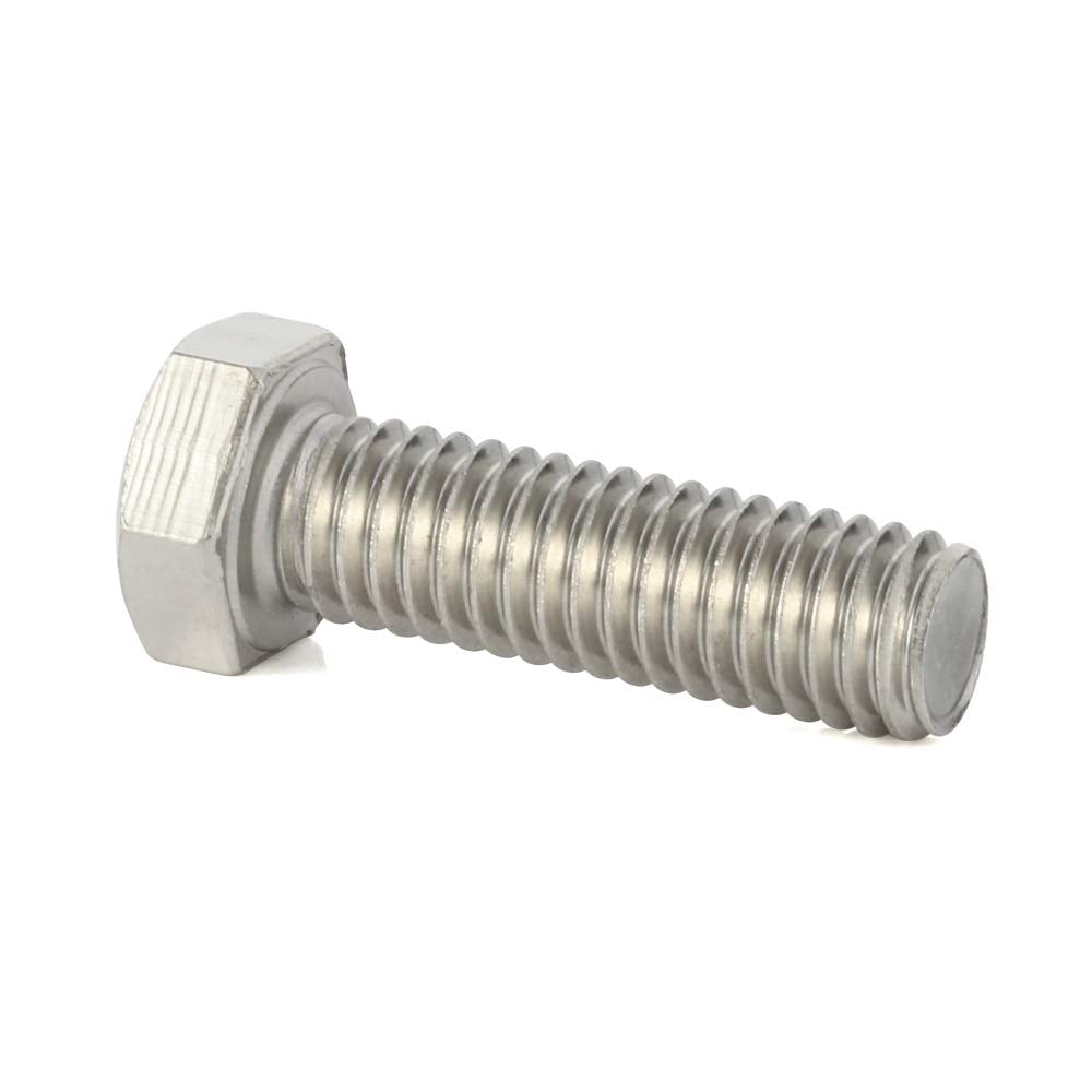 Mellewell 1/2-13 x 2 Hex Head Screw Bolt, Fully Threaded, Stainless Steel 18-8 (304), Plain Finish, Quantity 8