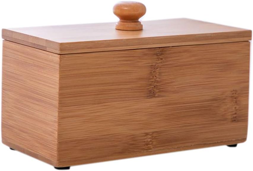 Bamboo Wood Sugar Packet Holder Tea Bag Holder with Lid, 6 Inch